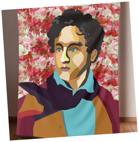 Lesedecke Lord Byron inspiriert 150x200 cm Literatur Decke 